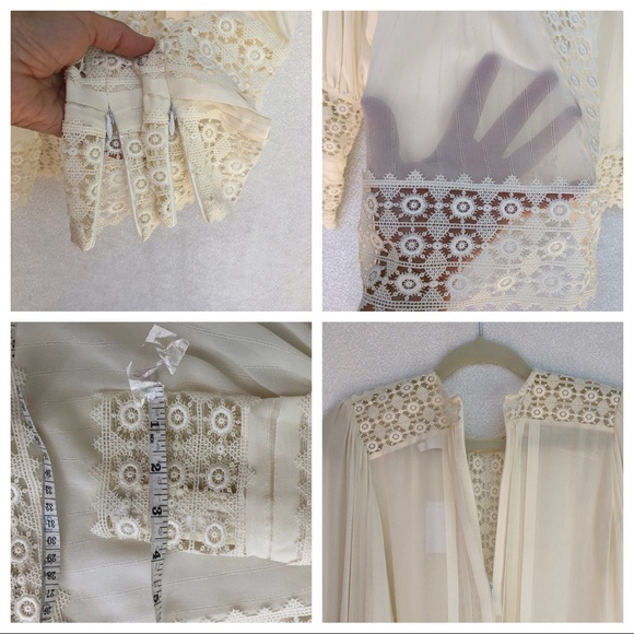 ZIMMERMANN silk + lace blouse IVORY size 6 - Picture 13 of 16